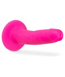 Neo Elite 6 In. Silicone Dual Density Dildo Neon Pink