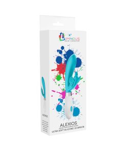 Luminous Alexios 10-Speed Silicone Dual Stimulation Vibrator Turquoise