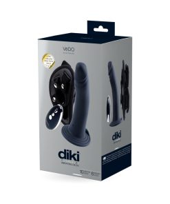Vedo Diki Rechargeable Vibrating Dildo With Harness Just Black