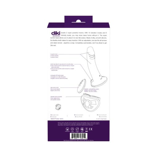 Vedo Diki Rechargeable Vibrating Dildo With Harness Deep Purple - Image 6