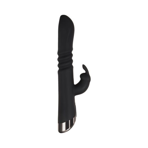 Evolved Rapid Rabbit Rechargeable Thrusting Silicone Vibrator Black - Image 2