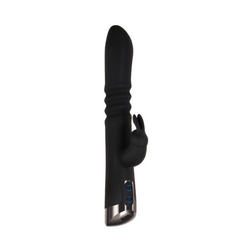 Evolved Rapid Rabbit Rechargeable Thrusting Silicone Vibrator Black - Image 3