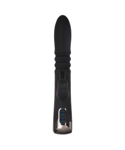 Evolved Rapid Rabbit Rechargeable Thrusting Silicone Vibrator Black