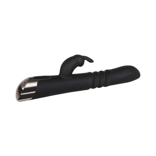 Evolved Rapid Rabbit Rechargeable Thrusting Silicone Vibrator Black - Image 7