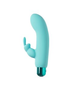 Powerbullet Alice'S Bunny Rechargeable Bullet Vibrator With Silicone Rabbit Sleeve Teal