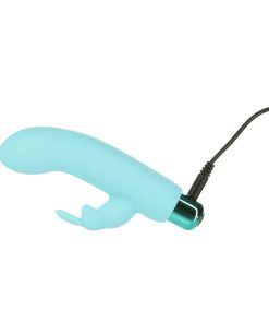 Powerbullet Alice'S Bunny Rechargeable Bullet Vibrator With Silicone Rabbit Sleeve Teal