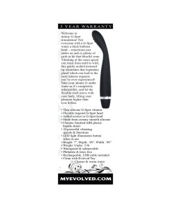 Evolved Skinny G Rechargeable Silicone Sli Mline G-Spot Vibrator Black