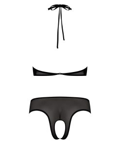 Magic Silk Forever Mesh Crotchless Underboob Teddy With Split Back Black S/M