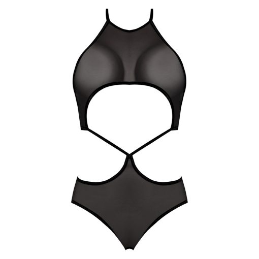 Magic Silk Forever Mesh Crotchless Underboob Teddy With Split Back Black S/M - Image 6