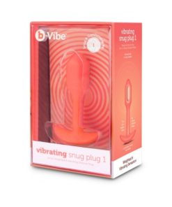 B-Vibe Vibrating Snug Plug 1 Rechargeable Weighted Silicone Anal Plug Orange