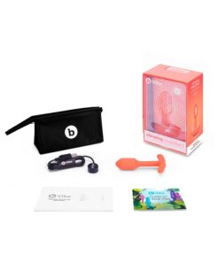 B-Vibe Vibrating Snug Plug 1 Rechargeable Weighted Silicone Anal Plug Orange