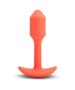 B-Vibe Vibrating Snug Plug 1 Rechargeable Weighted Silicone Anal Plug Orange
