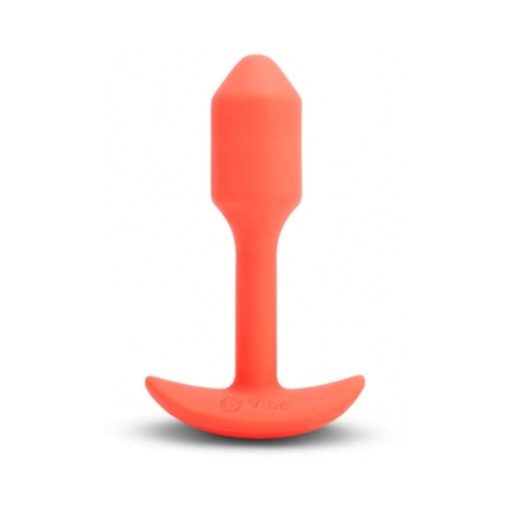 B-Vibe Vibrating Snug Plug 1 Rechargeable Weighted Silicone Anal Plug Orange - Image 4