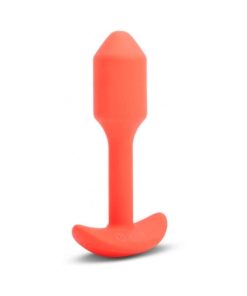 B-Vibe Vibrating Snug Plug 1 Rechargeable Weighted Silicone Anal Plug Orange
