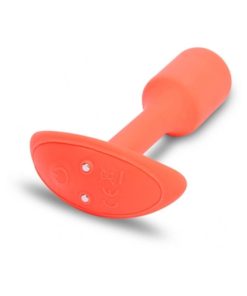 B-Vibe Vibrating Snug Plug 1 Rechargeable Weighted Silicone Anal Plug Orange