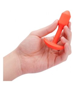 B-Vibe Vibrating Snug Plug 1 Rechargeable Weighted Silicone Anal Plug Orange