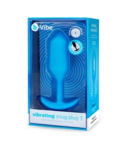 B-Vibe Vibrating Snug Plug 3 Rechargeable Weighted Silicone Anal Plug Blue