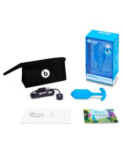 B-Vibe Vibrating Snug Plug 3 Rechargeable Weighted Silicone Anal Plug Blue