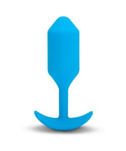 B-Vibe Vibrating Snug Plug 3 Rechargeable Weighted Silicone Anal Plug Blue