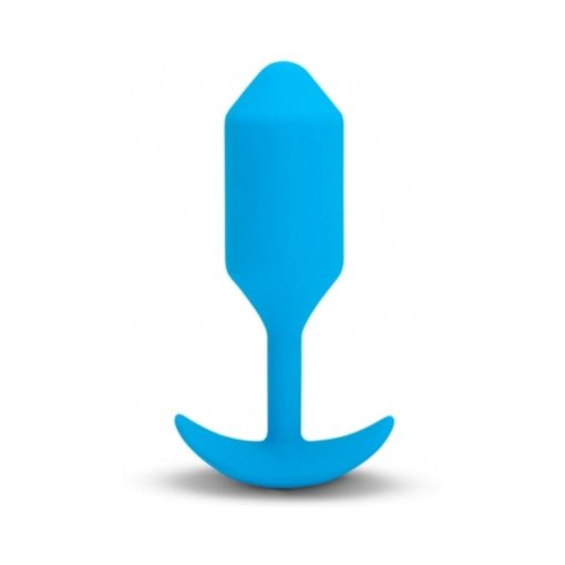 B-Vibe Vibrating Snug Plug 3 Rechargeable Weighted Silicone Anal Plug Blue - Image 4