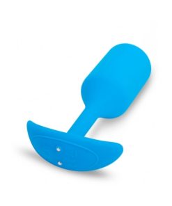 B-Vibe Vibrating Snug Plug 3 Rechargeable Weighted Silicone Anal Plug Blue