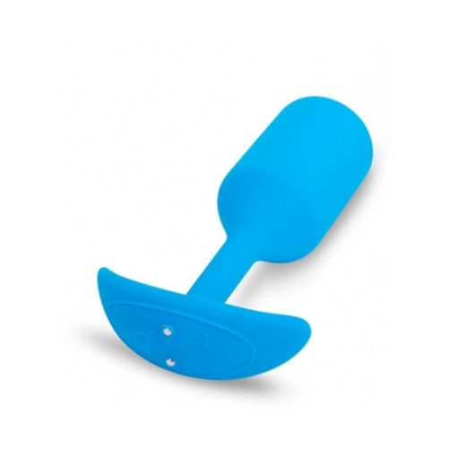 B-Vibe Vibrating Snug Plug 3 Rechargeable Weighted Silicone Anal Plug Blue - Image 6