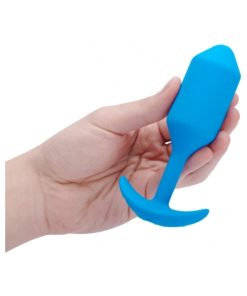 B-Vibe Vibrating Snug Plug 3 Rechargeable Weighted Silicone Anal Plug Blue