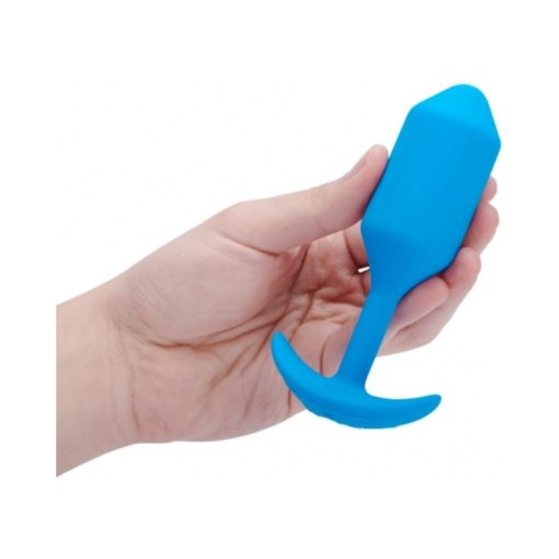 B-Vibe Vibrating Snug Plug 3 Rechargeable Weighted Silicone Anal Plug Blue - Image 7