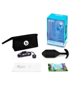 B-Vibe Vibrating Snug Plug 5 Rechargeable Weighted Silicone Anal Plug Black