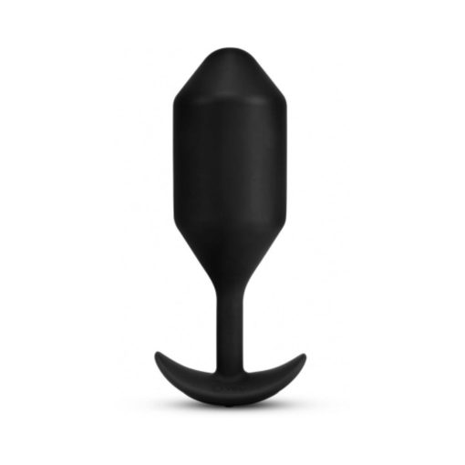 B-Vibe Vibrating Snug Plug 5 Rechargeable Weighted Silicone Anal Plug Black - Image 4