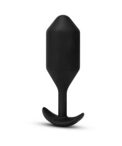 B-Vibe Vibrating Snug Plug 5 Rechargeable Weighted Silicone Anal Plug Black