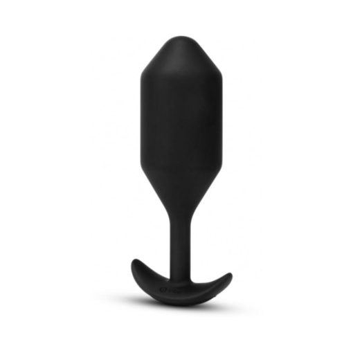 B-Vibe Vibrating Snug Plug 5 Rechargeable Weighted Silicone Anal Plug Black - Image 5