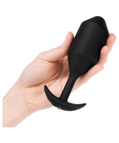 B-Vibe Vibrating Snug Plug 5 Rechargeable Weighted Silicone Anal Plug Black