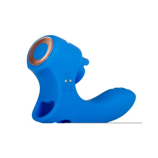 Gender X Flick It Rechargeable Flicking Dual Stimulation Silicone Finger Vibrator Blue - Image 2