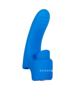 Gender X Flick It Rechargeable Flicking Dual Stimulation Silicone Finger Vibrator Blue