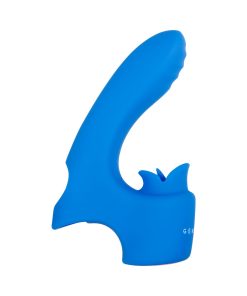 Gender X Flick It Rechargeable Flicking Dual Stimulation Silicone Finger Vibrator Blue