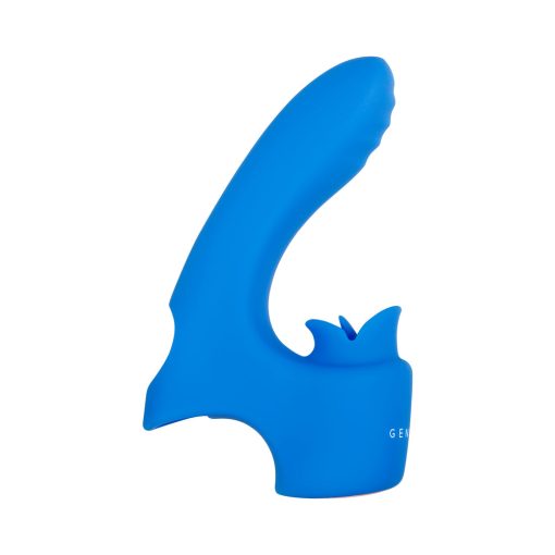 Gender X Flick It Rechargeable Flicking Dual Stimulation Silicone Finger Vibrator Blue - Image 6