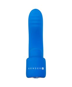 Gender X Flick It Rechargeable Flicking Dual Stimulation Silicone Finger Vibrator Blue