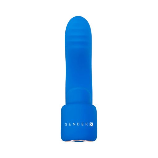 Gender X Flick It Rechargeable Flicking Dual Stimulation Silicone Finger Vibrator Blue - Image 7