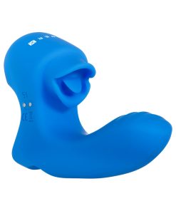 Gender X Flick It Rechargeable Flicking Dual Stimulation Silicone Finger Vibrator Blue