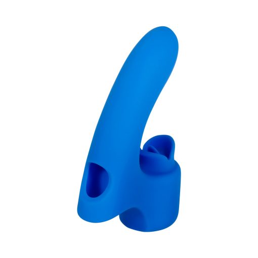 Gender X Flick It Rechargeable Flicking Dual Stimulation Silicone Finger Vibrator Blue - Image 9