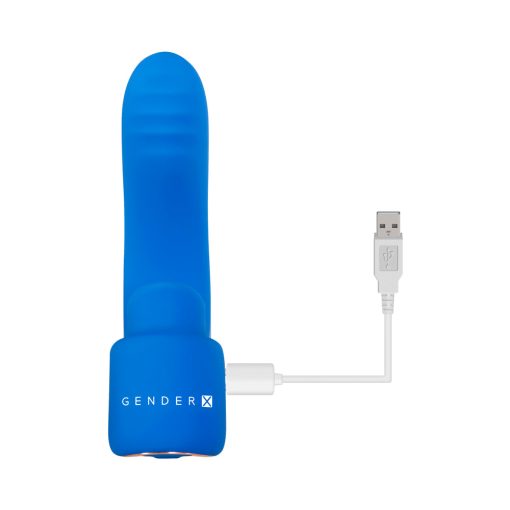Gender X Flick It Rechargeable Flicking Dual Stimulation Silicone Finger Vibrator Blue - Image 10