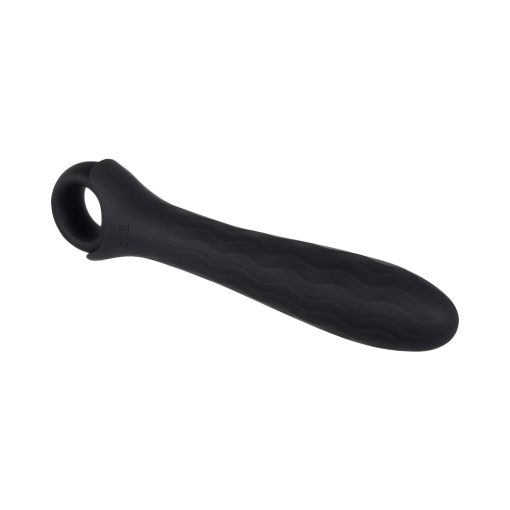 Gender X Powerhouse Rechargeable Textured Silicone Vibrator With Ring Handle Black - Image 3
