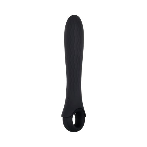 Gender X Powerhouse Rechargeable Textured Silicone Vibrator With Ring Handle Black - Image 4