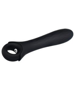 Gender X Powerhouse Rechargeable Textured Silicone Vibrator With Ring Handle Black