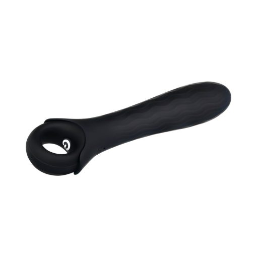 Gender X Powerhouse Rechargeable Textured Silicone Vibrator With Ring Handle Black - Image 5
