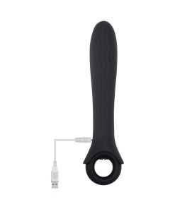 Gender X Powerhouse Rechargeable Textured Silicone Vibrator With Ring Handle Black