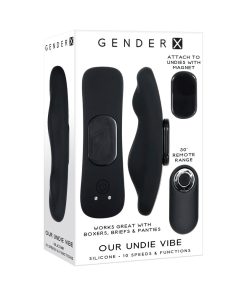 Gender X Our Undie Vibe Rechargeable Remote-Controlled Magnetic Silicone Underwear Vibrator Black