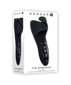 Gender X The Embrace Rechargeable Vibrating Pulsing Silicone Masturbator Black