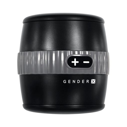 Gender X Barrel Of Fun Rechargeable Open-Ended Vibrating Stroker Black - Image 2